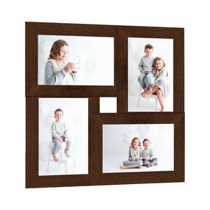 VidaXL Fotolijst voor 4x(10x15 cm) foto mdf donkerbruin