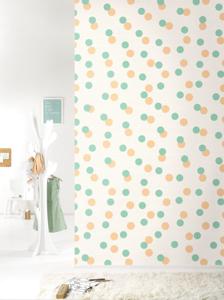 Behang Confetti Rol Orangegreen