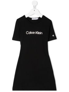 Calvin Klein Kids robe évasée à logo imprimé - Noir