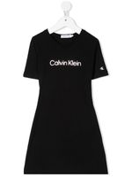 Calvin Klein Kids robe évasée à logo imprimé - Noir - thumbnail