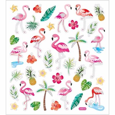 Flamingo thema kinder stickers - gekleurd - 37x stuks - kinder dagboek stickers