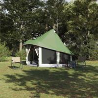 VidaXL Familie tipi tent tipi met dak groen 404 x 370 x 270 cm