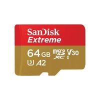 SanDisk MicroSDXC Extreme 64GB 170/80 mb/s - A2 - V30 - SDA - Rescue Pro DL 1Y Micro SD-kaart Goud - thumbnail