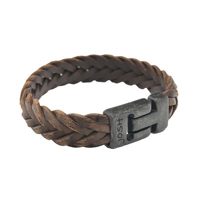 JOSH Heren Leren Armband Bruin | 24832-BRA