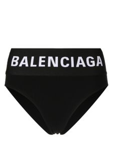 Balenciaga culotte taille haute à bande logo - Noir