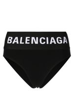 Balenciaga culotte taille haute à bande logo - Noir