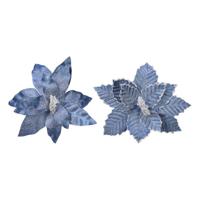 Decoratieve Bloem Blauw Kerstmis Ø 34 x 6 cm