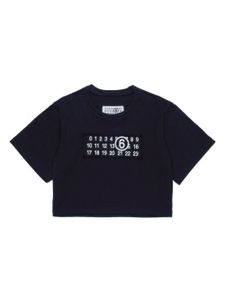 MM6 Maison Margiela Kids t-shirt en coton à logo pailleté - Noir