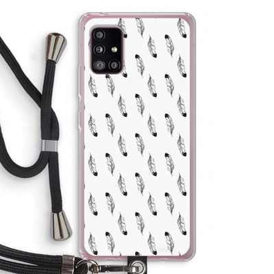 Pluimen: Samsung Galaxy A51 5G Transparant Hoesje met koord