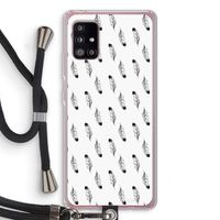 Pluimen: Samsung Galaxy A51 5G Transparant Hoesje met koord