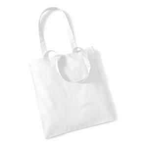 Draagtasje met hengsels - wit - 42 x 38 cm - katoen - 10 liter - boodschappen - gymtas