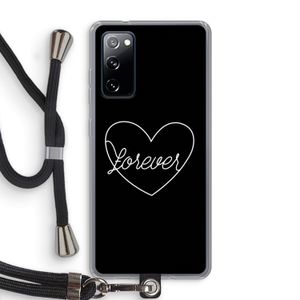Forever heart black: Samsung Galaxy S20 FE / S20 FE 5G Transparant Hoesje met koord