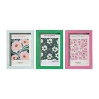 Fotolijsten set van 3 - groen/roze/blauw - 10x15 cm