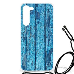 Samsung Galaxy S23 Plus Stevig Telefoonhoesje Wood Blue