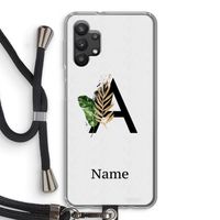 Charcoal Flora: Samsung Galaxy A32 5G Transparant Hoesje met koord