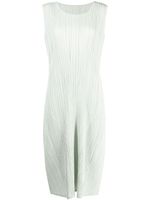 Pleats Please Issey Miyake robe mi-longue Cotton Alley - Vert