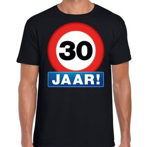 Stopbord 30 jaar verjaardag t-shirt zwart voor heren