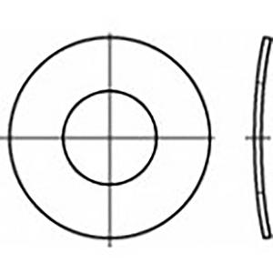 TOOLCRAFT TO-6854559 Veerschijf Binnendiameter: 5 mm DIN 137 RVS V2A A2 100 stuk(s)