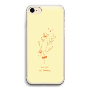 No rain no flowers: iPhone 7 Transparant Hoesje