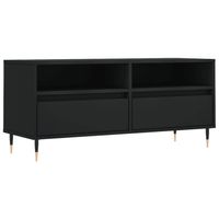 The Living Store TV-meubel - Zwart - 100 x 34.5 x 44.5 cm - Hoge kwaliteit hout en ijzer - Veel opbergruimte