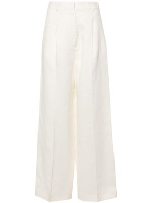 JW Anderson pantalon palazzo à bande logo - Tons neutres