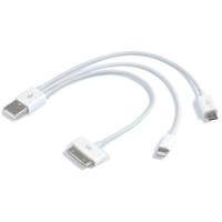 Handige 3 in 1 USB kabel - Apple 30pins, Apple Lightning en microUSB