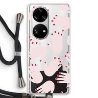 Hands pink: Huawei P50 Pro Transparant Hoesje met koord