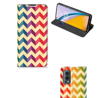 OnePlus Nord 2 5G Hoesje met Magneet Zigzag Multi Color - thumbnail