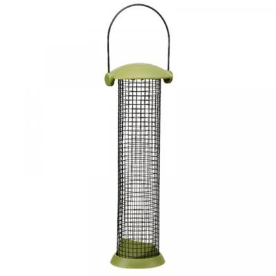 Notensilo - Smart Twist Top - groen/zwart - metaal - 11 x 30 cm - vogel voedersilo voor noten