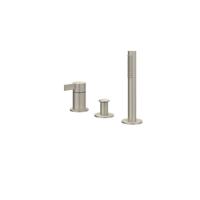 Badrandcombinatie IVY Pact 3-gats Mengkraan Met Uittrekbare Handdouche Zonder Uitloop Geborsteld Nickel PVD IVY