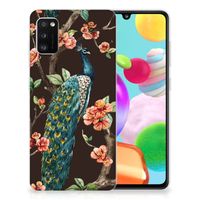 Samsung Galaxy A41 TPU Hoesje Pauw met Bloemen - thumbnail