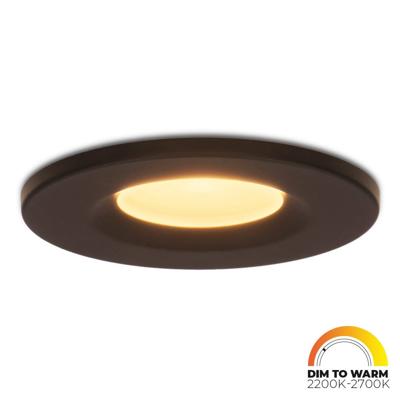 Venezia LED inbouwspot - 6 Watt 460lm - Dim to warm - Rond - Dimbaar - IP65 waterdicht - Zwart - Voor binnen, buiten en badkamer