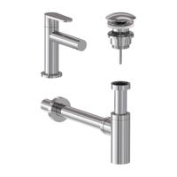 Fonteinkraan Combiset MAY Forma S Model Fonteinkraan, Designplug Always Open & Designsifon Chroom