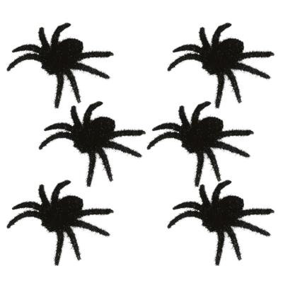 Fiestas Guirca Nep spinnen/spinnetjes -6x st - zwart - 6 cm