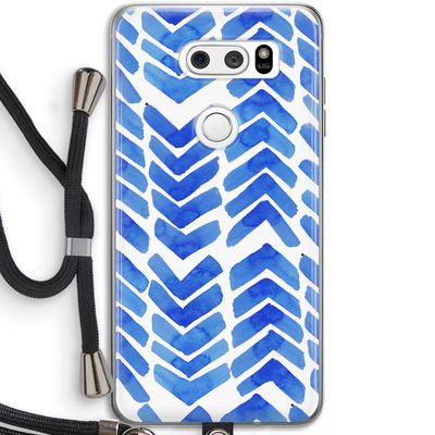 Blauwe pijlen: LG V30 Transparant Hoesje met koord