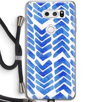 Blauwe pijlen: LG V30 Transparant Hoesje met koord