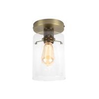 QAZQA Moderne plafondlamp brons met glas - Dome - thumbnail