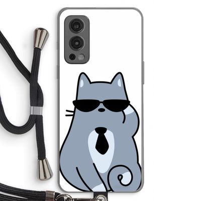 Cool cat: OnePlus Nord 2 5G Transparant Hoesje met koord