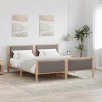 Bedframe met hoofdeinde Taupe 200 x 200 cm Stof