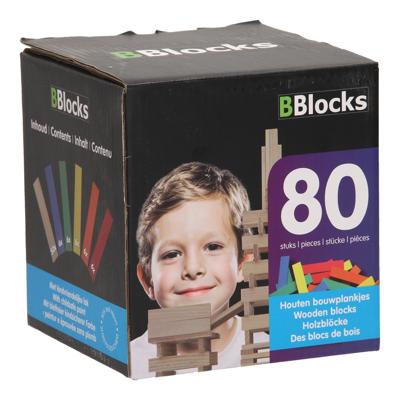 BBlocks bouwplankjes kleur, 80dlg.