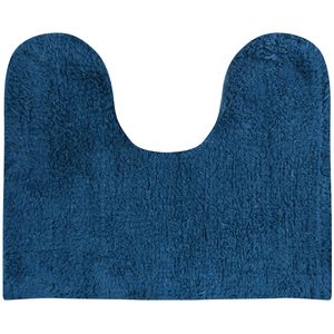 MSV WC/Badkamerkleed/badmat voor op de vloer - blauw - 45 x 35 cm   -