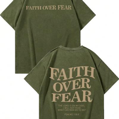 Bon&Bon Men's Letter Print Loose Fit Cotton T-Shirt - Black Green / XL