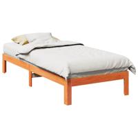 Bedframe zonder matras massief grenenhout wasbruin 80x200 cm