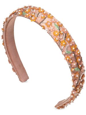 Jennifer Behr serre-tête Kiera à fleurs appliquées - Rose