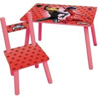 FUN HOUSE Wonderbaarlijke Lieveheersbeestje Tafel H 41,5 cm x B 61 cm x D 42 cm met een stoel H 49,5 cm x B 31 cm x D 31,5 cm - Voor kinderen