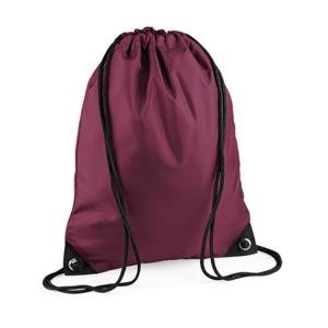 Nylon sport/zwemmen gymtas met rijgkoord - 45 x 34 cm - bordeaux rood - Kinder tasjes - 12L