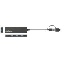 Manhattan 180863 USB 3.2 Gen 1-hub 4 poorten Zwart