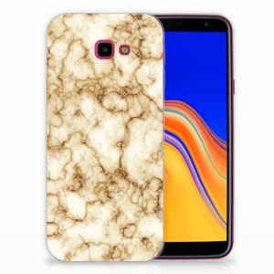 Samsung Galaxy J4 Plus (2018) TPU Siliconen Hoesje Marmer Goud