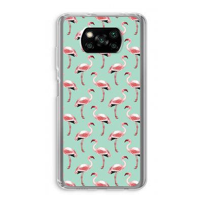 Flamingoprint groen: Xiaomi Poco X3 Pro Transparant Hoesje
