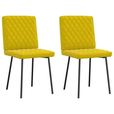 Eetkamerstoelen 2 st fluweel geel